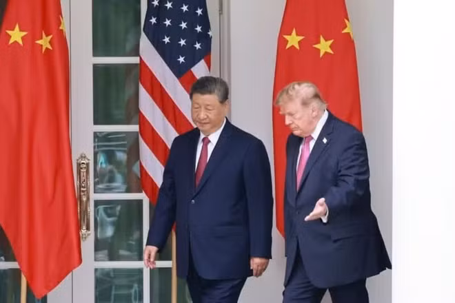 Tổng thống Mỹ Donald Trump đón Chủ tịch Trung Quốc Tập Cận Bình tại Nhà trắng ở Washington, D.C., ngày 24/9/2026. (Ảnh: THX)