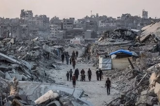 Cảnh đổ nát do xung đột tại Gaza. (Ảnh: IRNA/TTXVN)