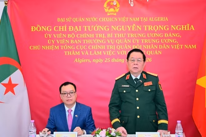Đại tướng Nguyễn Trọng Nghĩa phát biểu. (Ảnh: Báo Quân đội nhân dân)