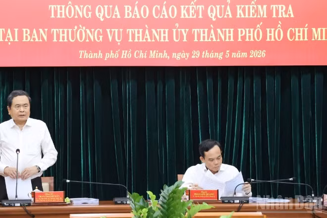 Chủ tịch Quốc hội Trần Thanh Mẫn phát biểu tại hội nghị. (Ảnh: VƯƠNG LÊ)