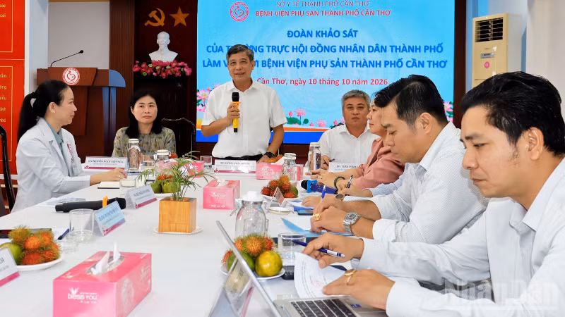 Đồng chí Đồng Văn Thanh phát biểu ý kiến tại buổi khảo sát. (Ảnh: THANH TÂM)