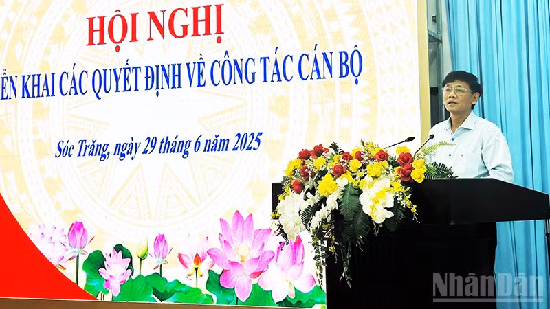 Bí thư Tỉnh ủy Sóc Trăng Lâm Văn Mẫn phát biểu tại Hội nghị.