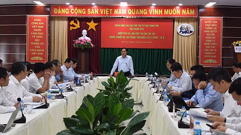 Phó Thủ tướng Bùi Thanh Sơn phát biểu tại buổi làm việc.