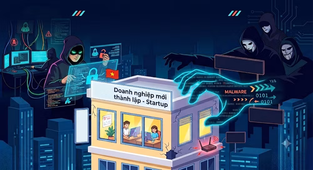 Doanh nghiệp mới là “miếng mồi ngon” của tội phạm trực tuyến. Ảnh có sự hỗ trợ của AI