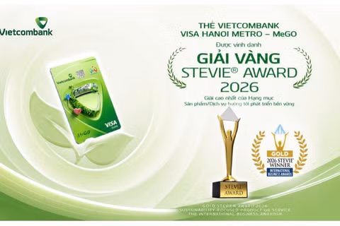 Thẻ MeGO-sản phẩm duy nhất được vinh danh tại hạng mục Sustainability-Focused Product or Service, Gold Stevie® Award 2026.