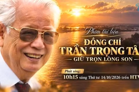 Bộ phim tài liệu "Đồng chí Trần Trọng Tân - Giữ trọn lòng son" đã chính thức ra mắt và được phát sóng trên kênh HTV9. (Ảnh: HTV)
