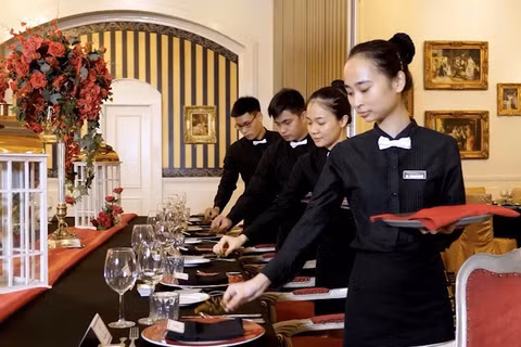Giờ học thực hành tại Trường cao đẳng quản trị khách sạn quốc tế Imperial. (Ảnh: Nhà trường cung cấp)
