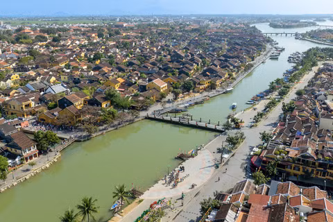 Di sản Văn hóa thế giới Phố cổ Hội An, thành phố Đà Nẵng nhìn từ trên cao. (Ảnh: NGUYỄN ANH CƯỜNG) 