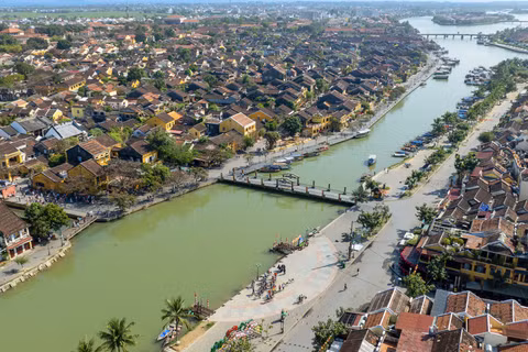 Di sản văn hóa thế giới Đô thị cổ Hội An nhìn từ trên cao. (Ảnh: NGUYỄN ANH CƯỜNG)