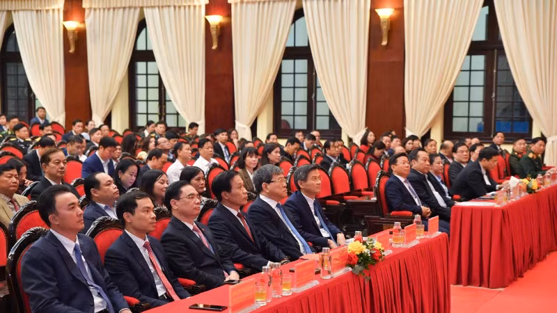 Hội nghị tổng kết công tác trường chính trị; nghiên cứu, biên soạn lịch sử Đảng năm 2025 và tổng kết phong trào thi đua xây dựng trường chính trị chuẩn giai đoạn 2022-2025. (Ảnh: NGUYỄN THẾ ĐẠI)