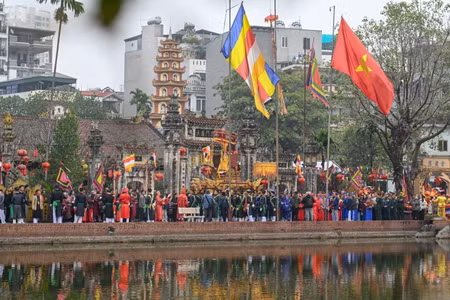 Hội làng Triều Khúc, Hà Nội. (Ảnh: Thế Đại)
