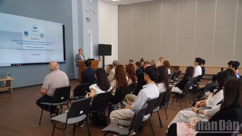 Hội thảo diễn ra tại Viện Thông tin Khoa học Xã hội, Viện Hàn lâm Khoa học Nga. (Ảnh: THANH THỂ)