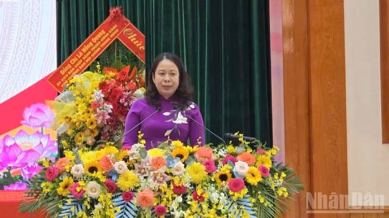 Phó Chủ tịch nước Võ Thị Ánh Xuân phát biểu chỉ đạo đại hội.