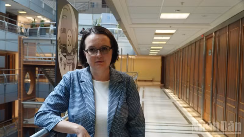 Bà Ekaterina Koldunova, Giám đốc Trung tâm ASEAN, Đại học Quan hệ quốc tế quốc gia Moskva, Nga. (Ảnh: THANH THỂ)