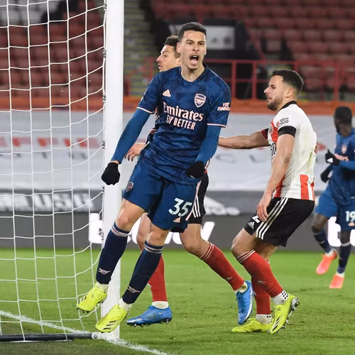 Gabriel Martinelli ghi bàn trong cuộc đối đầu gặp Sheffield United. Gabriel Martinelli ghi bàn trong cuộc đối đầu gặp Sheffield United.