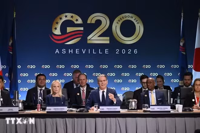Hội nghị Bộ trưởng Tài chính và Thống đốc Ngân hàng Trung ương G20 ở Asheville, bang North Carolina, Mỹ ngày 1/9/2026. (Ảnh: TTXVN)
