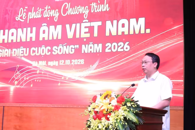 Thứ trưởng Văn hóa, Thể thao và Du lịch Nguyễn Huy Dũng phát biểu tại sự kiện. (Ảnh: TRẦN HUẤN)