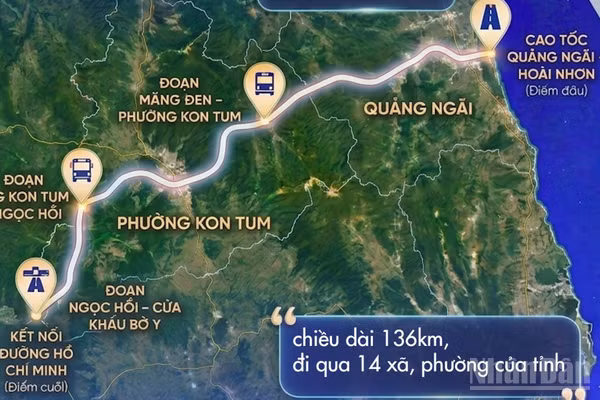 Theo đề xuất, dự án đường bộ cao tốc Quảng Ngãi-Kon Tum có tổng chiều dài hơn 136km. (Ảnh: HIỂN CỪ)