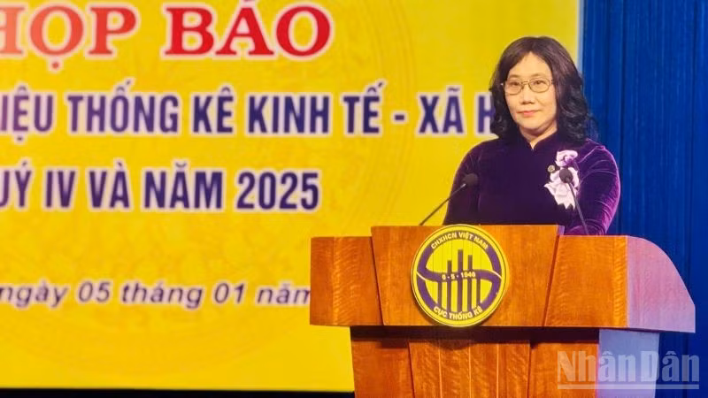 Cục trưởng Cục Thống kê Nguyễn Thị Hương. (Ảnh: HNV)