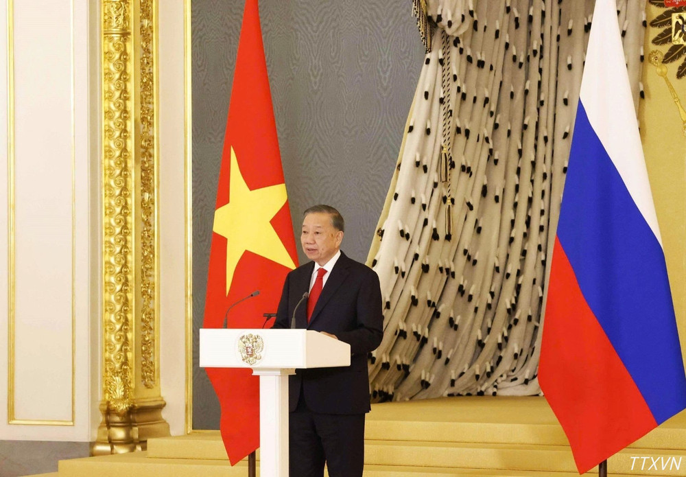 Tổng Bí thư, Chủ tịch nước Tô Lâm phát biểu. (Ảnh: Thống Nhất/TTXVN)