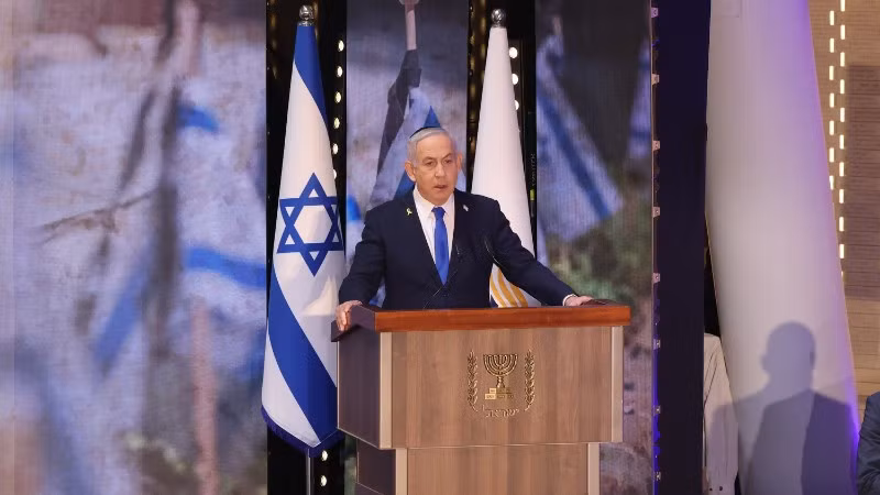 Thủ tướng Israel Benjamin Netanyahu phát biểu tại Jerusalem. (Ảnh: THX/TTXVN)