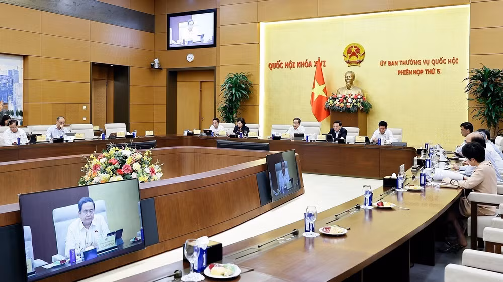 Quang cảnh phiên họp thứ 5 của Ủy ban Thường vụ Quốc hội. (Ảnh: TTXVN)