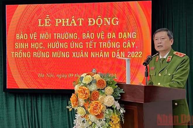 Trung tướng Lê Minh Hùng, Cục trưởng Cục Cảnh sát quản lý trại giam, cơ sở giáo dục bắt buộc, trường giáo dưỡng (C10-Bộ Công an), phát biểu tại Lễ phát động.
