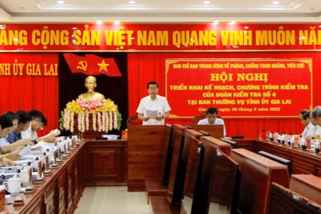 Buổi làm việc của Đoàn Kiểm tra số 4 Ban Chỉ đạo Trung ương về phòng, chống tham nhũng, tiêu cực với Ban Thường vụ Tỉnh ủy Gia Lai.