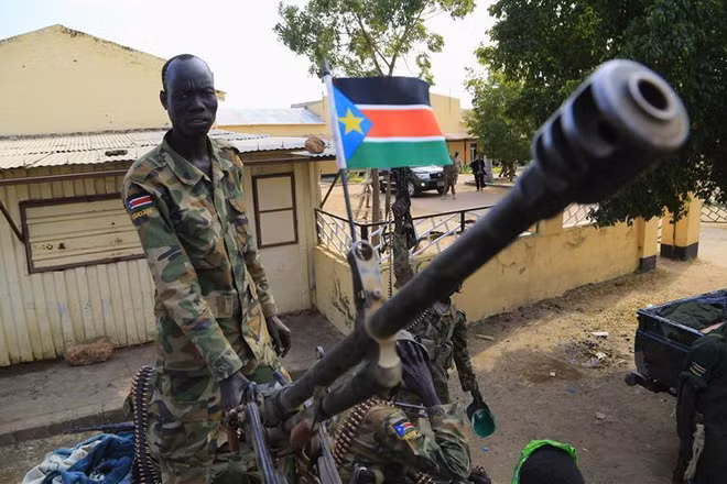 Binh sĩ quân đội Nam Sudan tại thị trấn Malakal, cách thủ đô Juba 497 km về phía đông bắc. (Ảnh: Reuters)