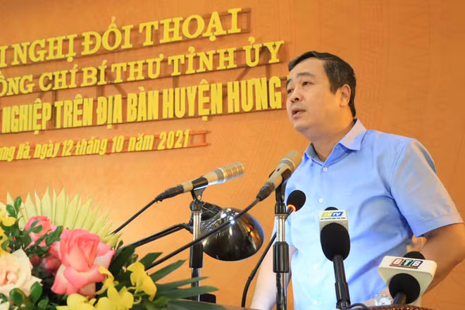 Bí thư Tỉnh ủy Thái Bình Ngô Đông Hải trả lời các câu hỏi của doanh nghiệp.