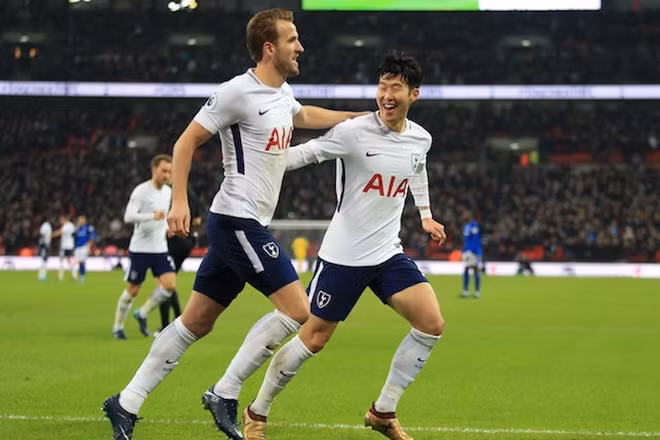 Bộ đôi tiền đạo của Tottenham, H. Kane (trái) và Son Heung-Min.