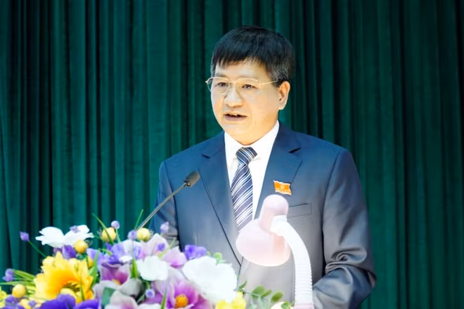 Đồng chí Lê Thành Đô, phát biểu tại kỳ họp.