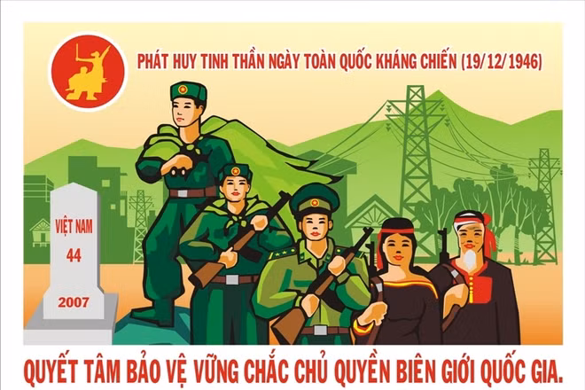Tranh cổ động kỷ niệm Ngày toàn quốc kháng chiến (nguồn: Cục Văn hóa cơ sở).