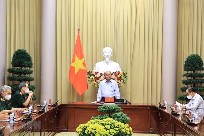 Chủ tịch nước Nguyễn Xuân Phúc phát biểu. (Ảnh: TTXVN)