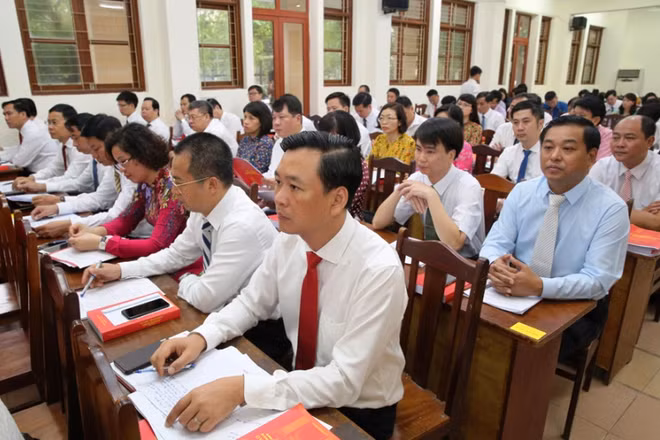 Một lớp đào tạo cán bộ nguồn của Hà Nội tại Trường đào tạo cán bộ Lê Hồng Phong.