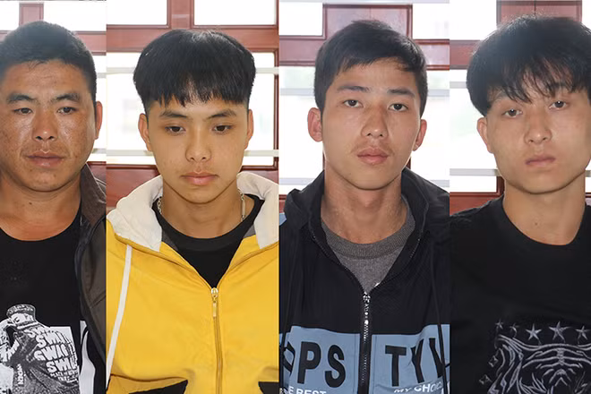 Bốn đối tượng trong đường dây mua bán ma túy.