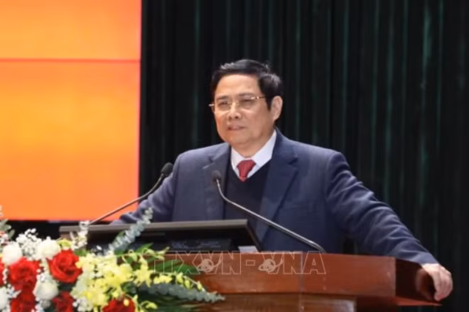 Trưởng Ban Tổ chức Trung ương Phạm Minh Chính phát biểu chỉ đạo Hội nghị. (Ảnh: Văn Điệp/TTXVN)