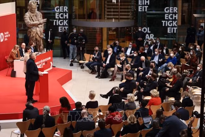 Đại hội bất thường của Đảng Dân chủ Xã hội Đức (SPD) ở Berlin, Đức, ngày 4/12/2021. (Ảnh: AFP/TTXVN)