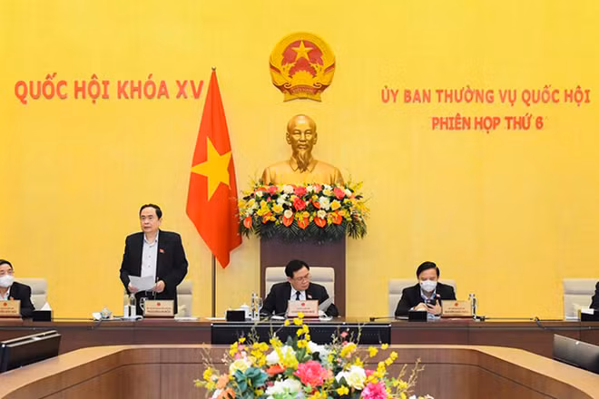 Phó Chủ tịch Thường trực Quốc hội Trần Thanh Mẫn kết luận phiên làm việc. Ảnh: quochoi.vn
