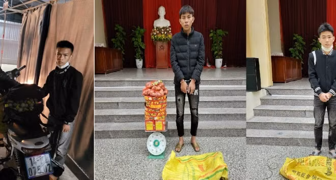 Các đối tượng cùng tang vật.