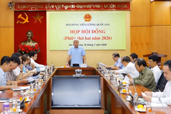 Phiên họp lần thứ hai năm 2026 của Hội đồng Tiền lương quốc gia, tháng 7/2026. (Ảnh Moha)