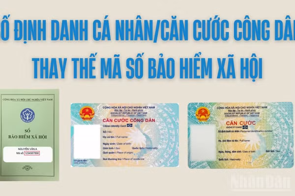 Từ ngày 1/9: Số định danh cá nhân/căn cước công dân thay mã số bảo hiểm xã hội 