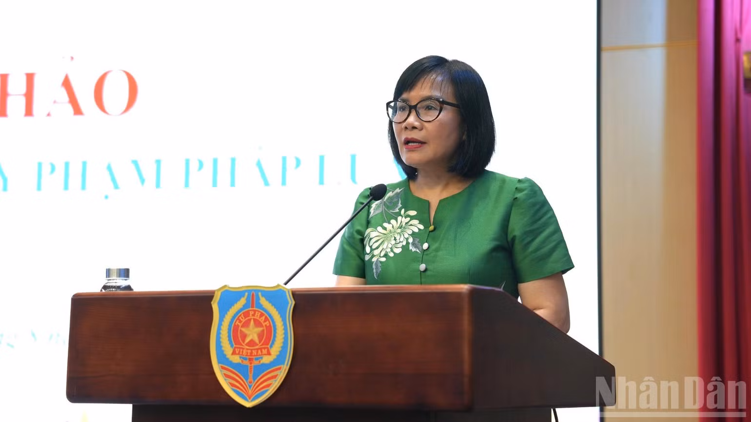 Thứ trưởng Tư pháp Đặng Hoàng Oanh. (Ảnh: H.N)