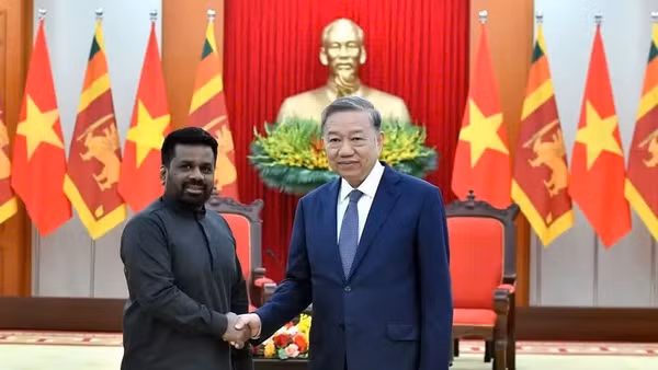 Tổng Bí thư Tô Lâm tiếp Tổng thống Sri Lanka Anura Kumara Dissanayake tại Trụ sở Trung ương Đảng, ngày 4/5/2025. (Ảnh: ĐĂNG KHOA)