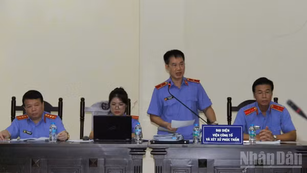 Đại diện Viện Kiểm sát tại phiên tòa. (Ảnh: HN)