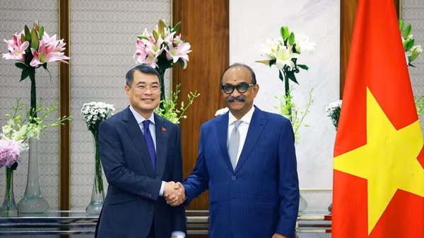 Thủ tướng Lê Minh Hưng tiếp ông Grandhi Mallikarjuna Rao, Chủ tịch Tập đoàn GMR của Ấn Độ. (Ảnh: TTXVN)