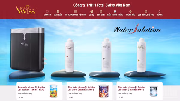 Total Swiss Việt Nam bị phạt 710 triệu đồng do vi phạm quy định kinh doanh đa cấp. (Ảnh chụp màn hình)