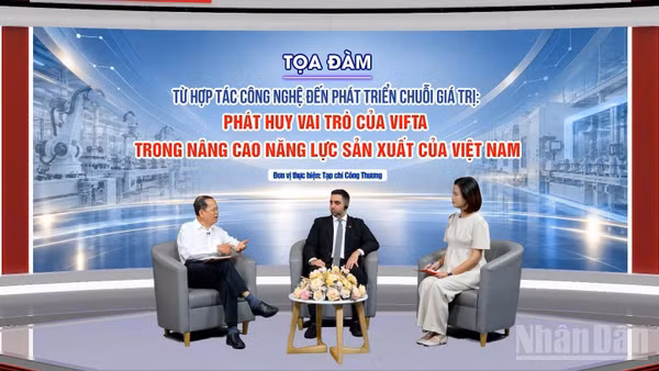 Tọa đàm Từ hợp tác công nghệ đến phát triển chuỗi giá trị: Phát huy vai trò của VIFTA trong nâng cao năng lực sản xuất của Việt Nam. (Ảnh: AN NGUYÊN)