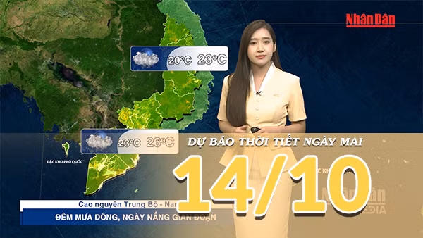 [Video] Dự báo thời tiết đêm nay và ngày mai 14/10/2026: Bắc Bộ ngày mai hửng nắng, Trung Bộ còn mưa lớn cục bộ, 