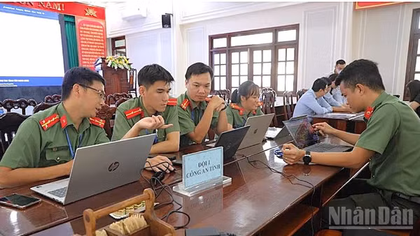 Công an tỉnh Tây Ninh diễn tập thực chiến bảo đảm an ninh mạng tỉnh Tây Ninh năm 2026. (Ảnh: THANH PHONG)